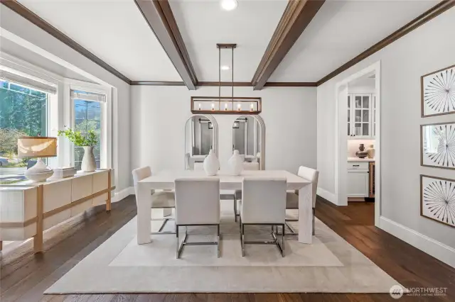 Coffered ceiling, modern farm house