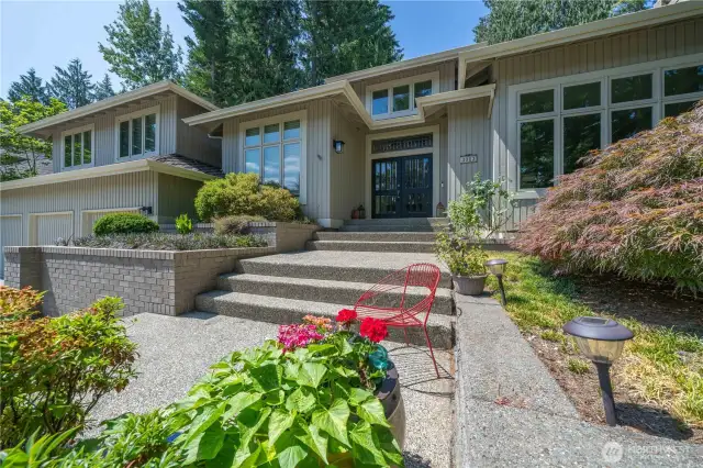 Nice view of the patio in the front of his lovely home.