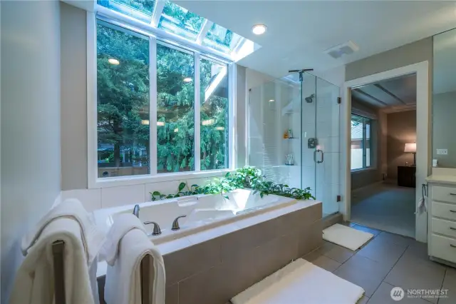 Unwind with a nice soak in the spa-like soaking tub.
