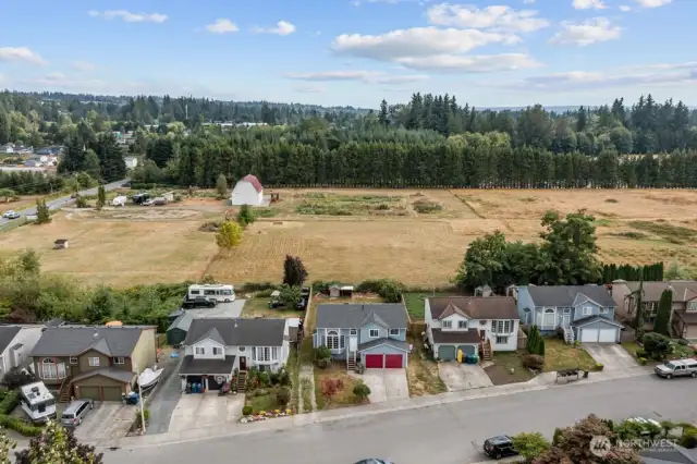 Aerial view from the front
