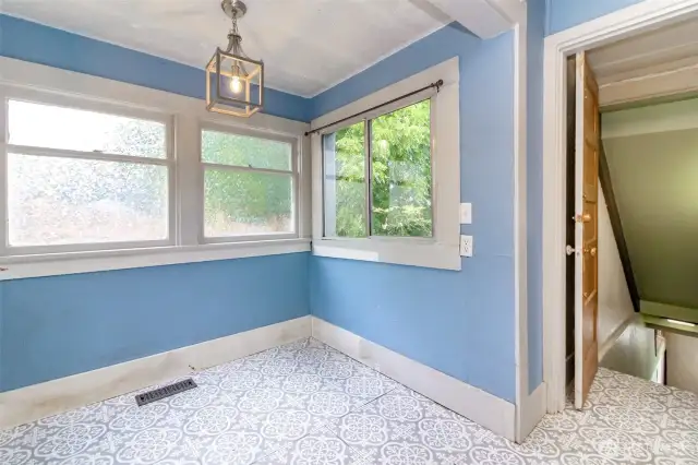 Dining area located off the kitchen.