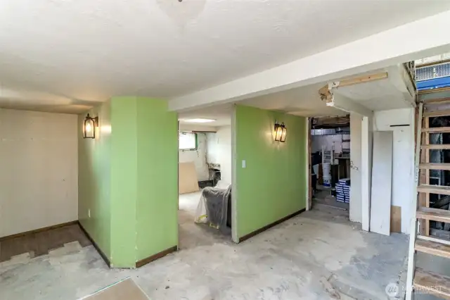 Unfinished daylight basement with potential -