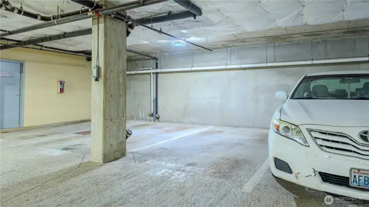 Secure parking stall for added convenience.