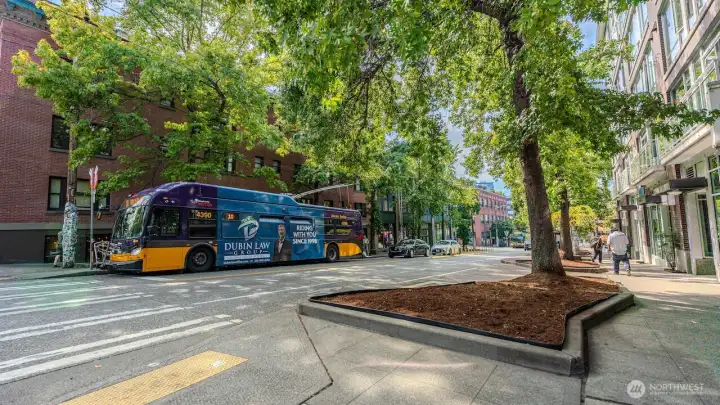 Conveniently located with transit options just outside.