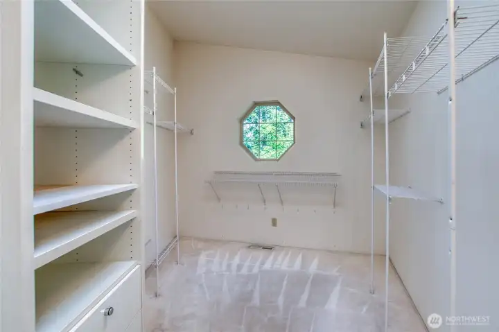 Ample storage in the walk-in closet