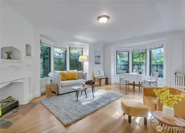 The bay windows expand both your floor space and natural light.