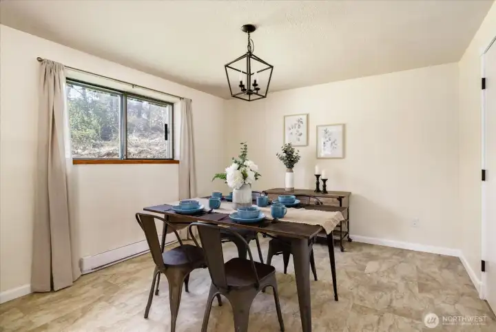 Adjacent dining room.