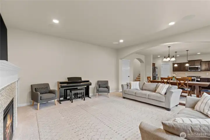 Living Room with Kitchen View