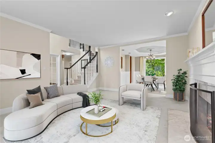 Living Room off Entry w/ gas fireplace