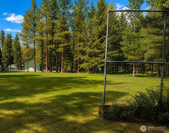 Open green space and community sports areas provide additional opportunities for recreation and outdoor enjoyment within the peaceful forest setting of Ponderosa Community Club.