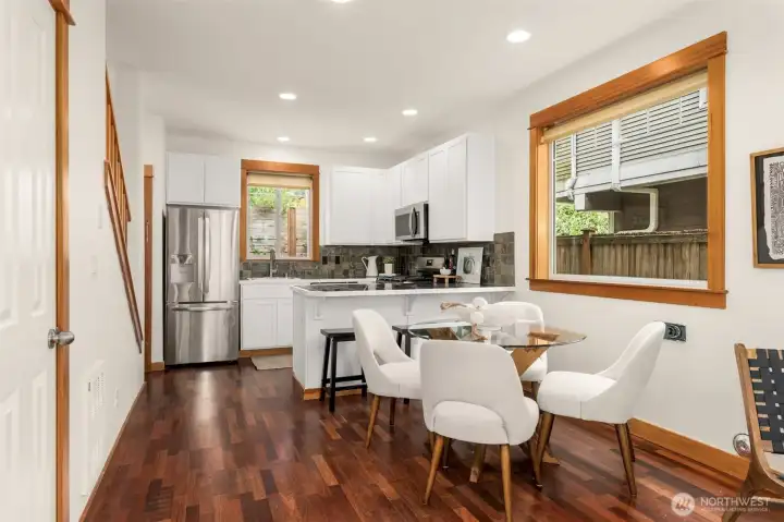 Dining room with South facing window for great natural light