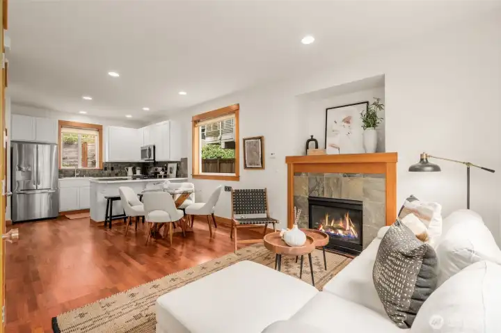 Living room with gas fireplace