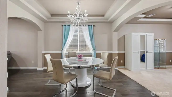 Tray ceilings add an elegant finishing touch.
