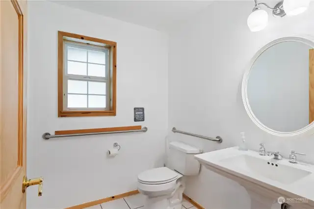 Powder room off main entry