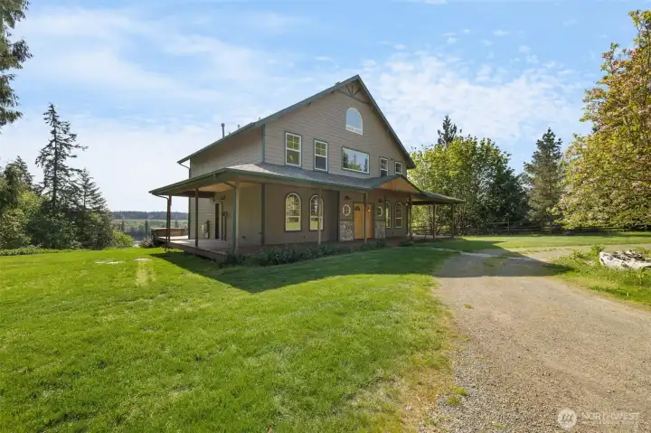 Exterior of home and surrounding yard.