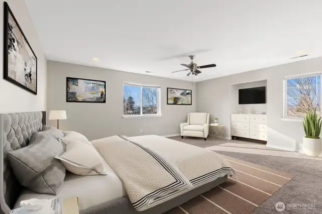 virtually staged primary room
