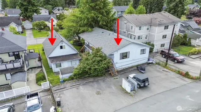 9500 square foot lot with a single family home and four-plex. Alley access with 8 parking spaces