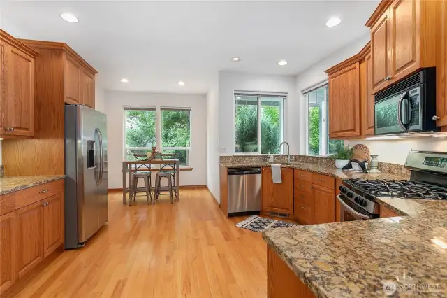 Delightful dining nook in front of south-facing window