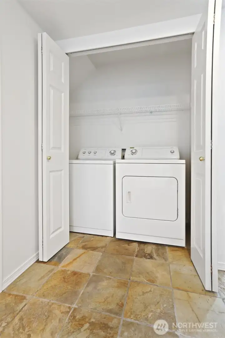 Washer/dryer closet on the lower level.