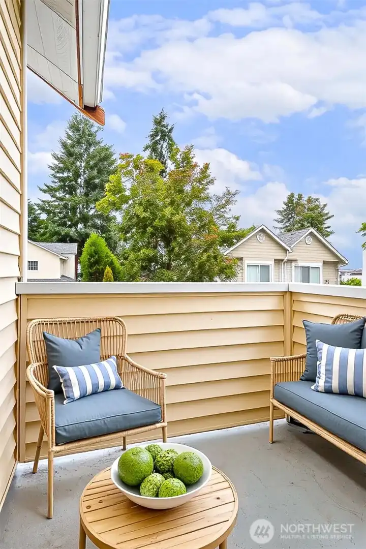 Small balcony off the kitchen.