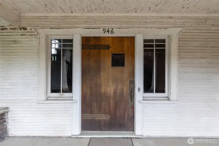 Original front with vintage hardware