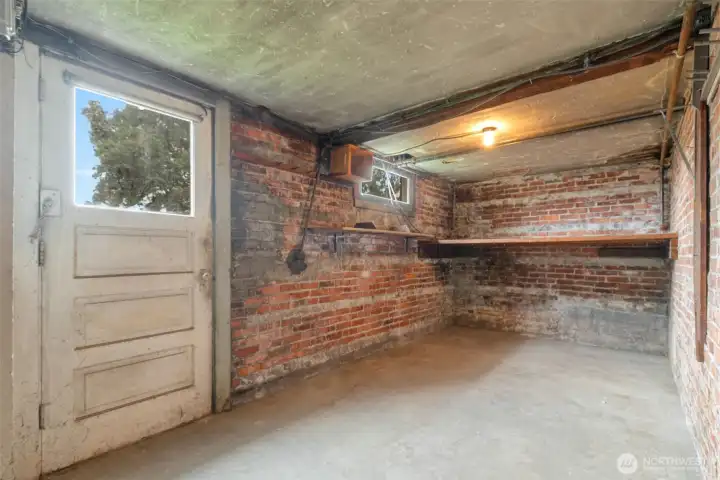 Basement shop with direct access to back yard