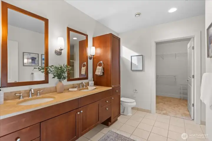 . . .with dual sink vanities . .