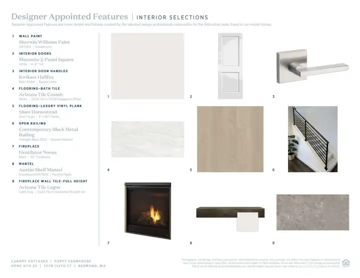 Included designer appointed features: Poppy Farmhouse Homesite #25