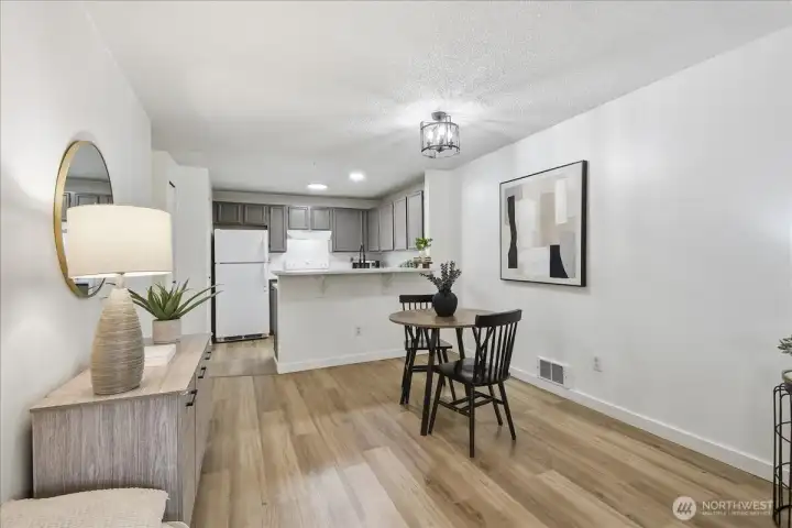 Luxury vinyl plank floor throughout the unit