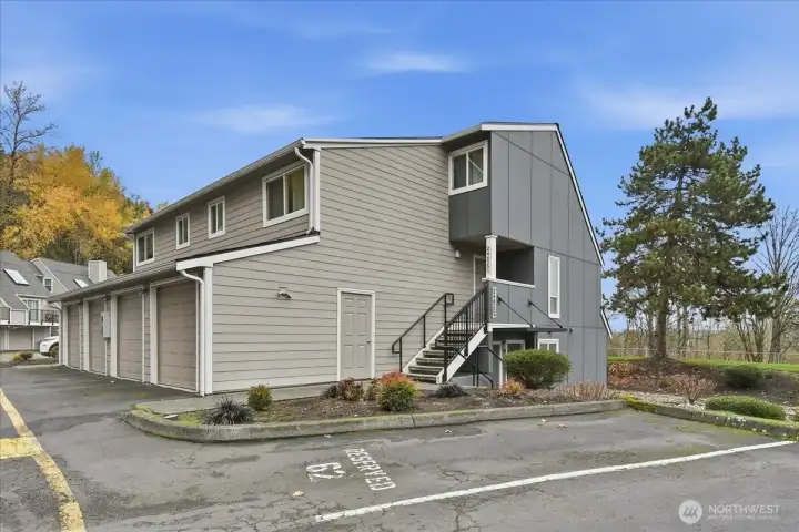 Two parking spots- single car garage PLUS 1 reserved #62 uncovered space