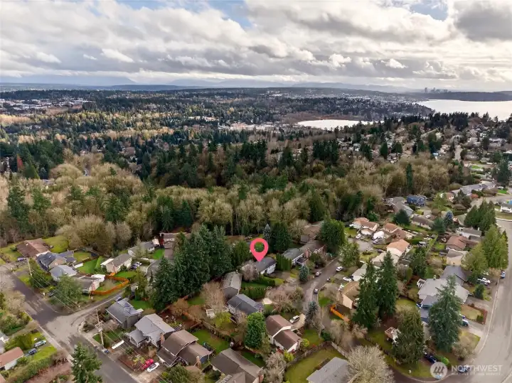 Aerial view of location of Finn Hill