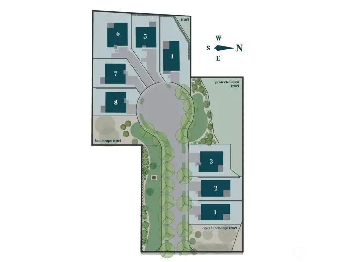 The community layout at Gooden Hollow. All photos, renderings, site maps, and floorplans are for visualization purposes only. Plans, colors, building orientation, finishes, home outlook, and other details can and WILL vary.