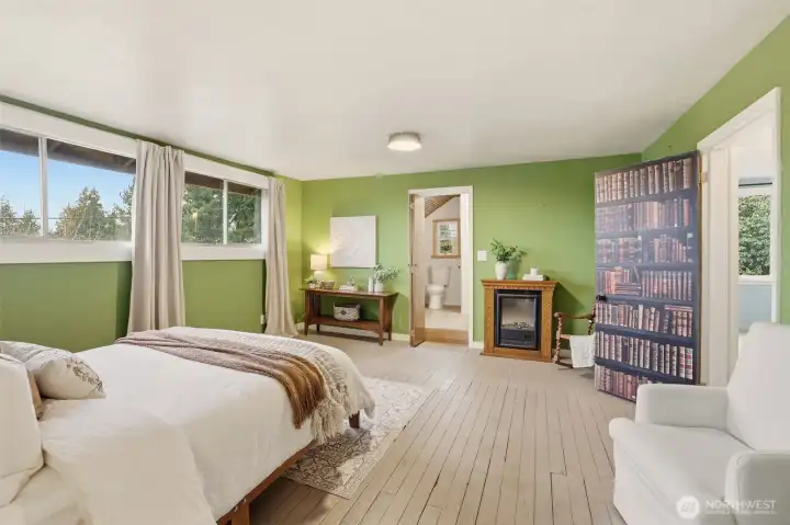 Large windows provide abundant light.