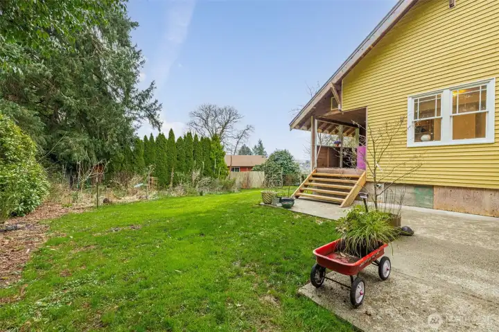 Mature trees offer a private retreat.