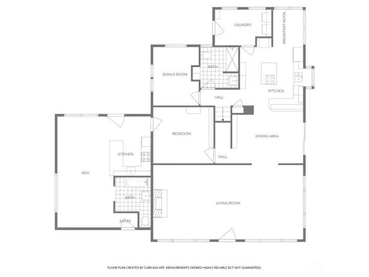 First floor with generously sized rooms and a versitle layout.