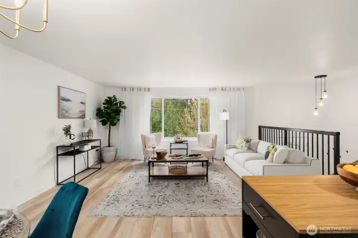 Living space with ample space and tons of light