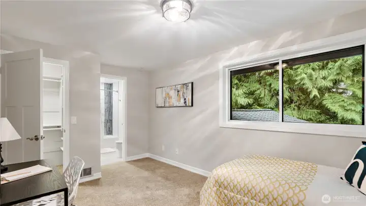 The third bedroom includes a walk-in closet, adding great storage and flexibility to the space. It’s a room that can adapt beautifully to changing needs over time.