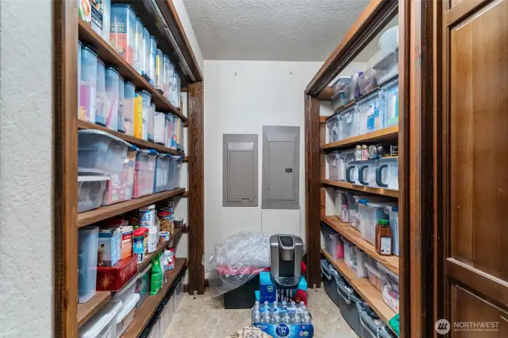 Amazing, full walk-in pantry just down the hall from the kitchen.