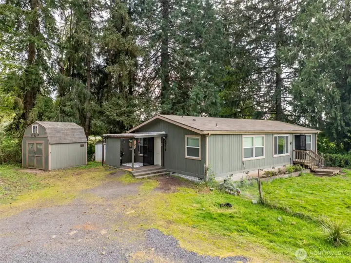 The 10 x 20 shed does not convey.