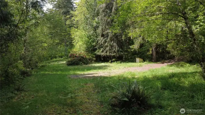 Established driveway, well, septic with PUD power. The old above ground power has been disconnected but power poles are still in place.
