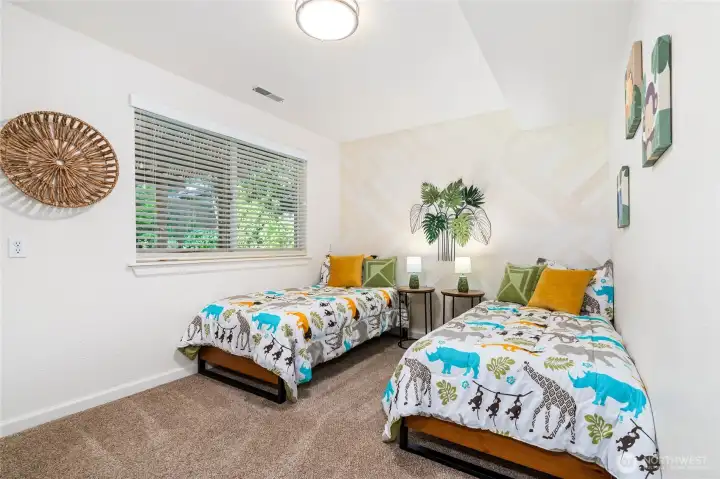Lower level bedroom. Perfect for kids or guests.