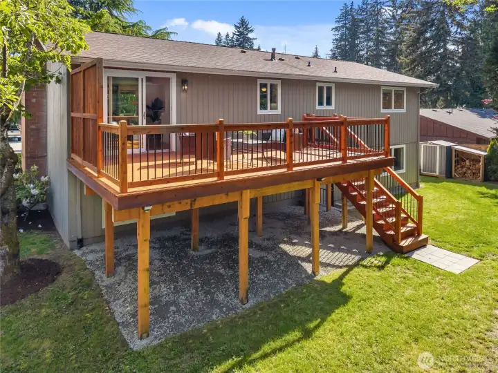 View of the back side of the home.