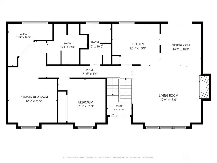 Main level floor plan with room measurements.