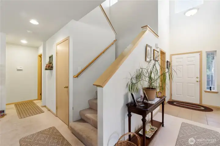 Stairs and hallway to your Laundry, Garage Access and Primary bedroom Stairs and hallway to your Laundry, Garage Access and Primary bedroom