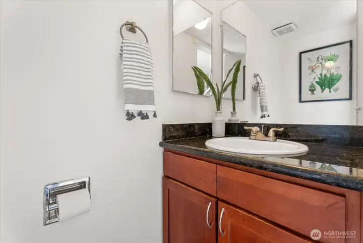 Half bath on main level.