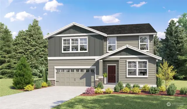 Photo rendering is representational. Actual home is under construction and finishes, elevation, and paint colors may vary. See site agent for details.