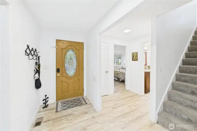 Easy access to 2 downstairs bedrooms and bath.