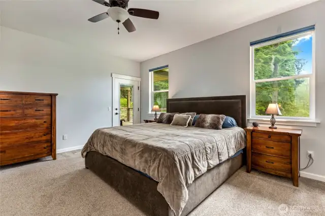 Large Primary Bedroom with direct access to the covered living area