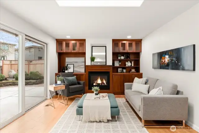 Gas fireplace adds warmth and comfort for winter nights