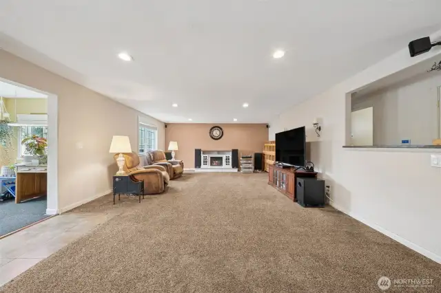 Family room you have to see in person to truly appreciate the amount of space and potential furniture arrangements.